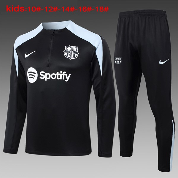 Niños Sudadera De Training Barcelona 2024/25 Negro Gris 3